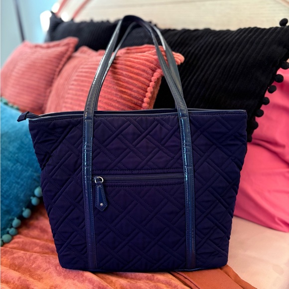 Vera Bradley Quilted Navy Tote - Picture 2 of 6